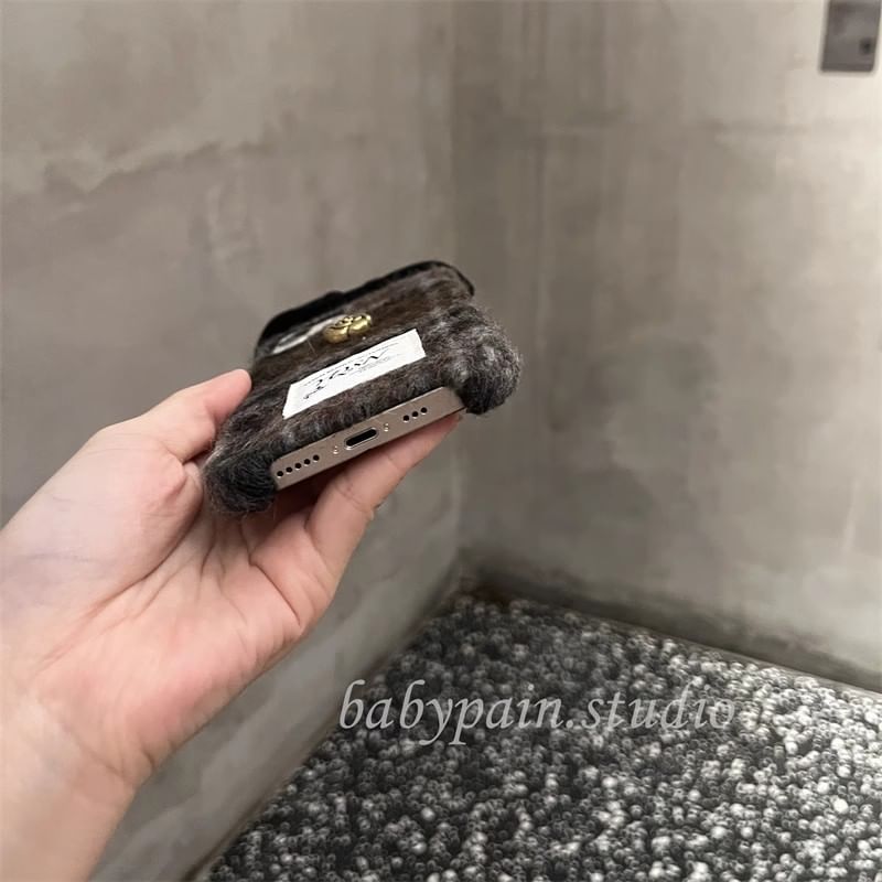 Chenille Floral Phone Bow Case