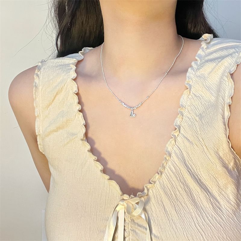 Beaded Necklace Pendant Heart