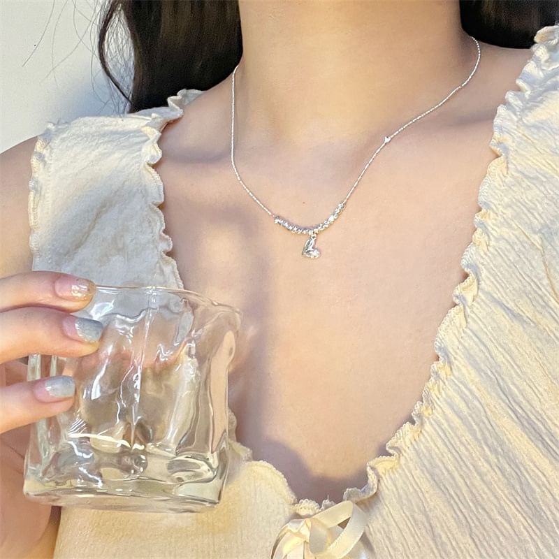 Beaded Necklace Pendant Heart