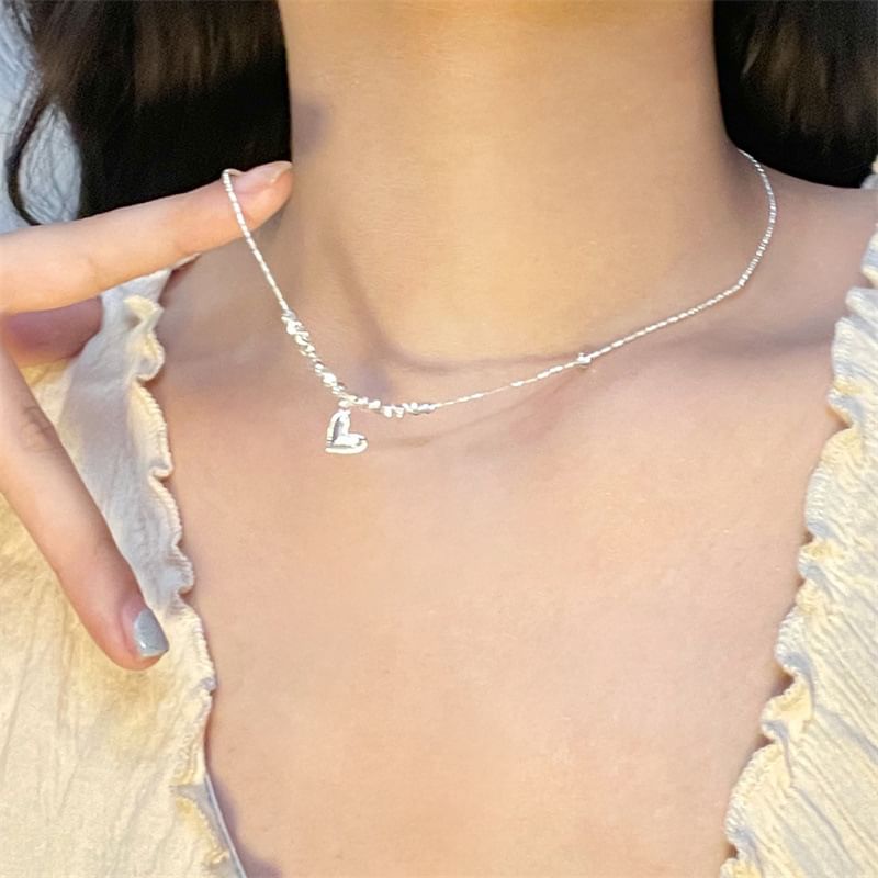 Beaded Necklace Pendant Heart