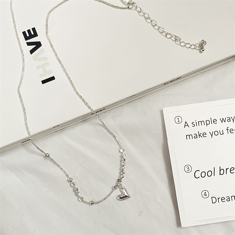 Beaded Necklace Pendant Heart