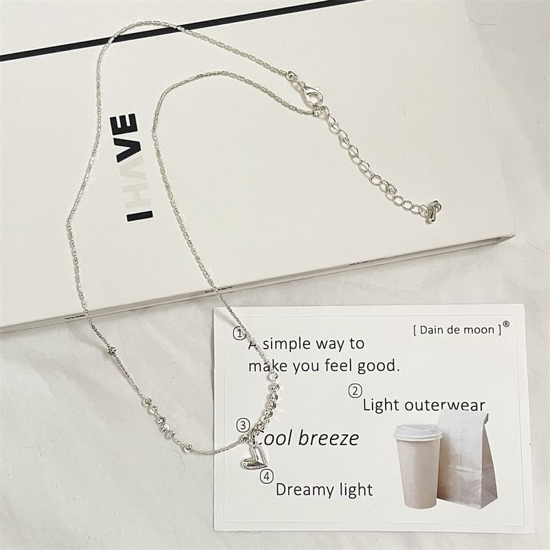 Beaded Necklace Pendant Heart