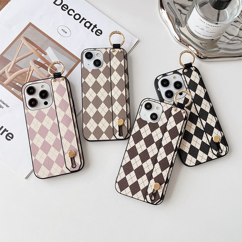Phone Argyle Strap Case