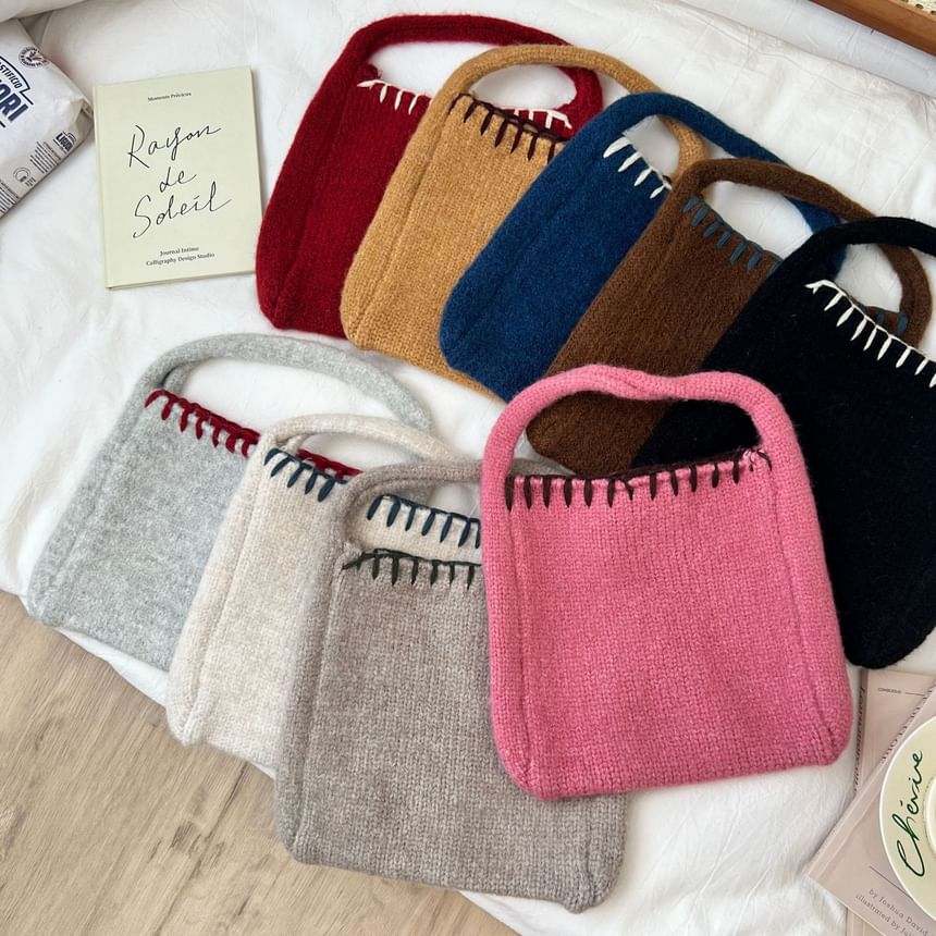 Stitch Bag Knit Tote Contrast