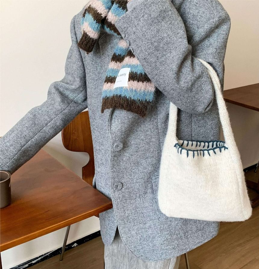Stitch Bag Knit Tote Contrast