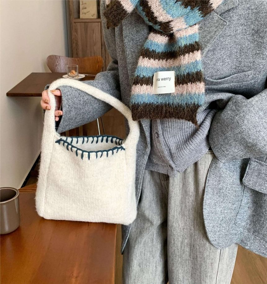 Stitch Bag Knit Tote Contrast