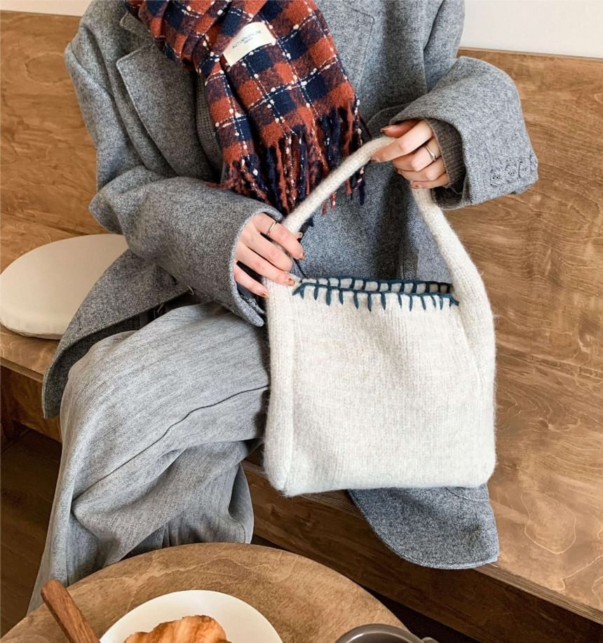 Stitch Bag Knit Tote Contrast