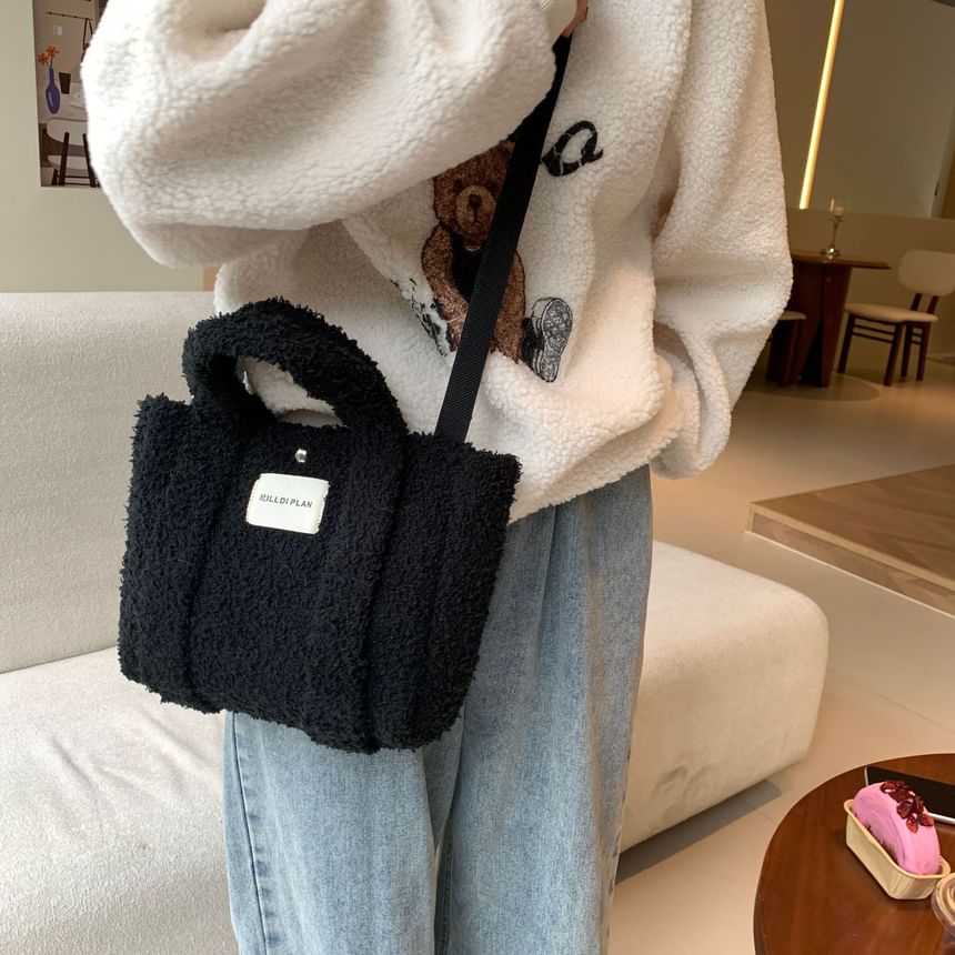 Bag Plain Tote Fleece Crossbody