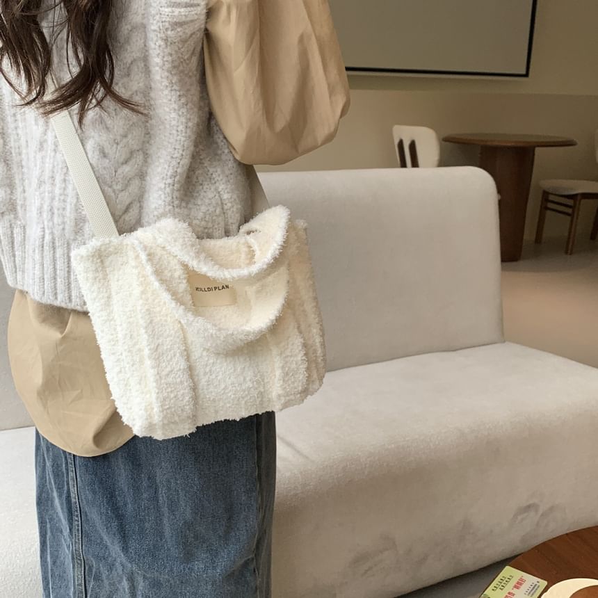 Bag Plain Tote Fleece Crossbody