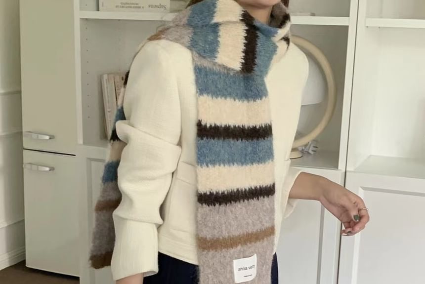 Knit Striped Scarf
