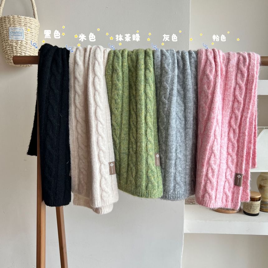 Knit Plain Scarf Cable