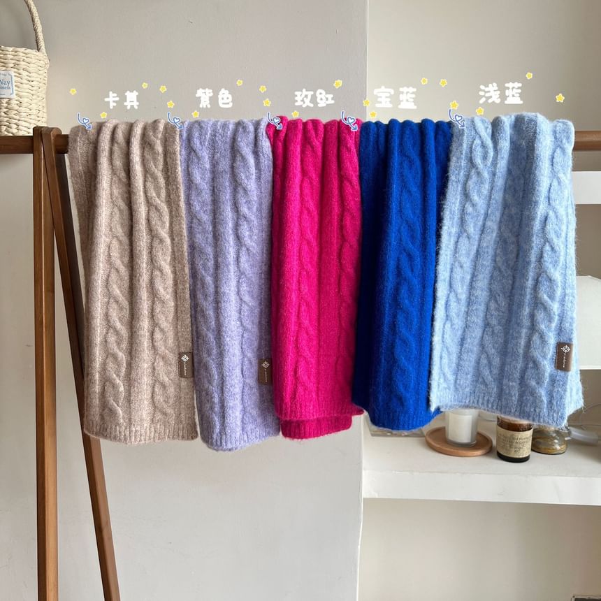 Knit Plain Scarf Cable