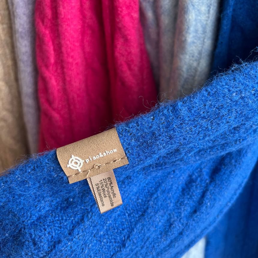 Knit Plain Scarf Cable