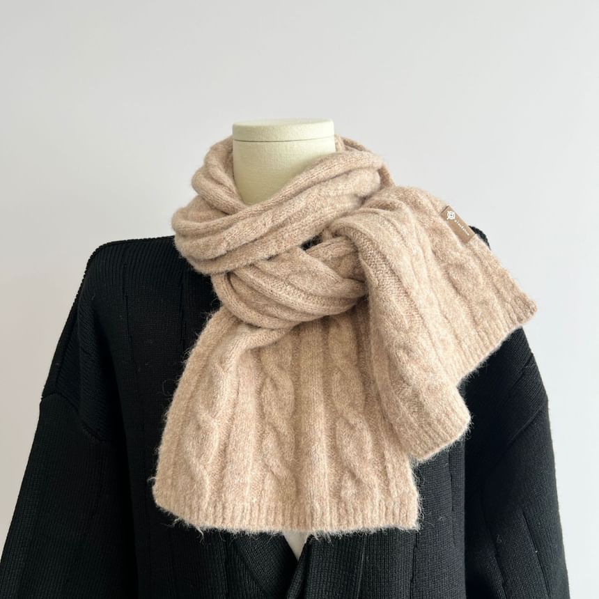 Knit Plain Scarf Cable