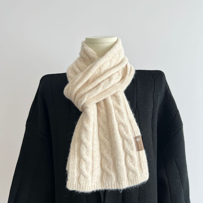 Knit Plain Scarf Cable