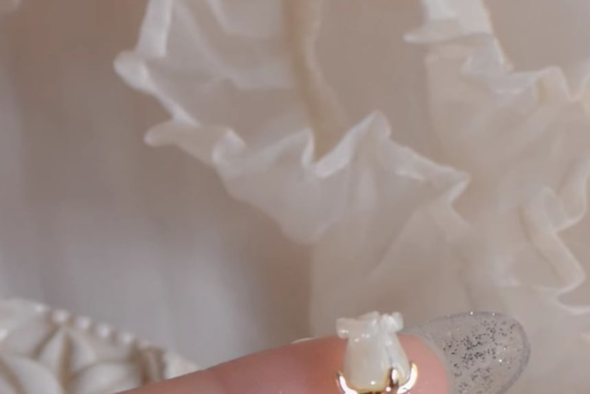 Earring Stud Rose Heart Alloy Asymmetrical Rhinestone