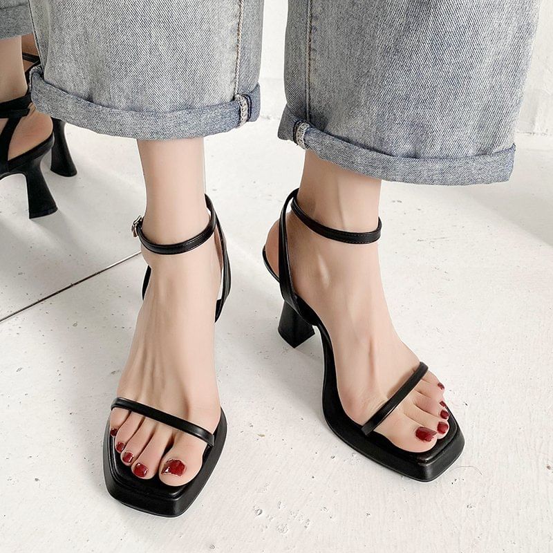 Platform Ankle Chunky Sandals Heel Strap