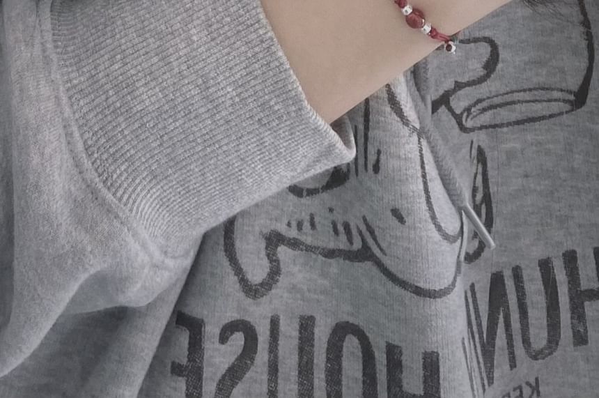 Sterling Bead Agate String Bracelet Silver