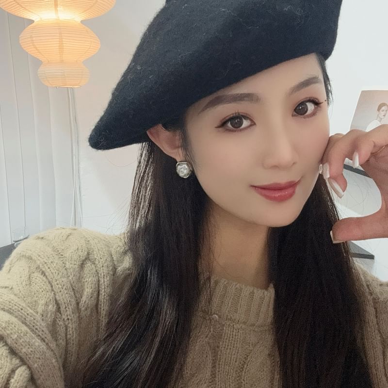 Faux Ear Pearl Irregular Stud