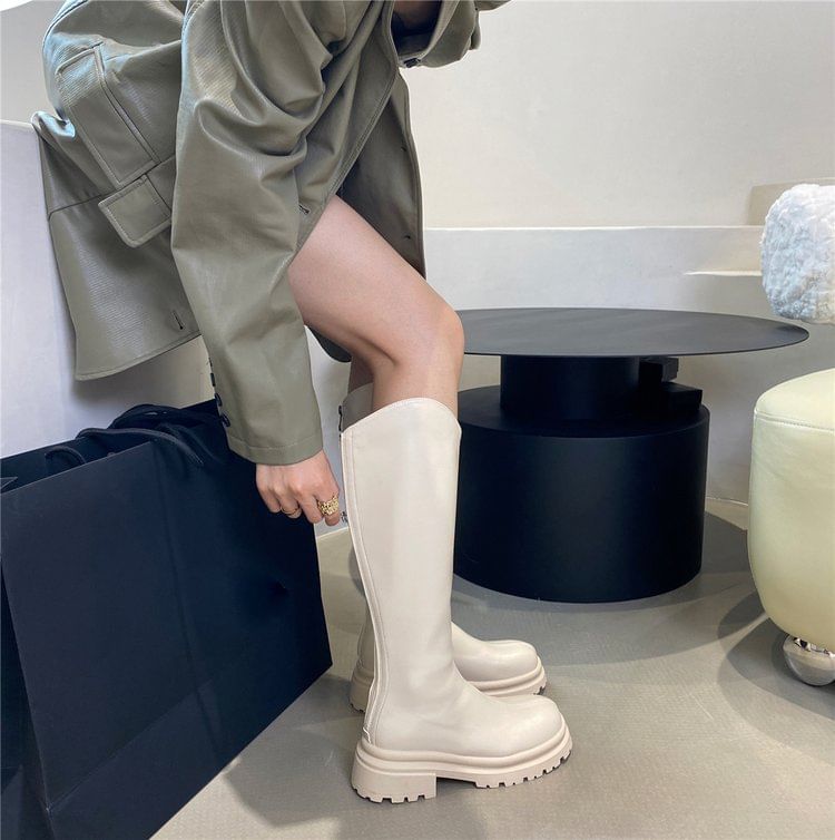 Platform Boots Plain Tall