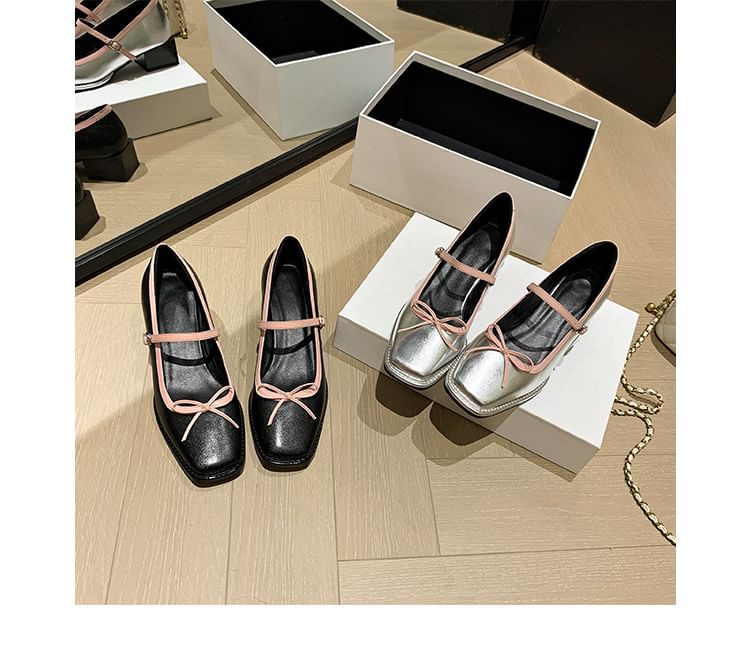 Bow Square Mary Toe Pumps Jane