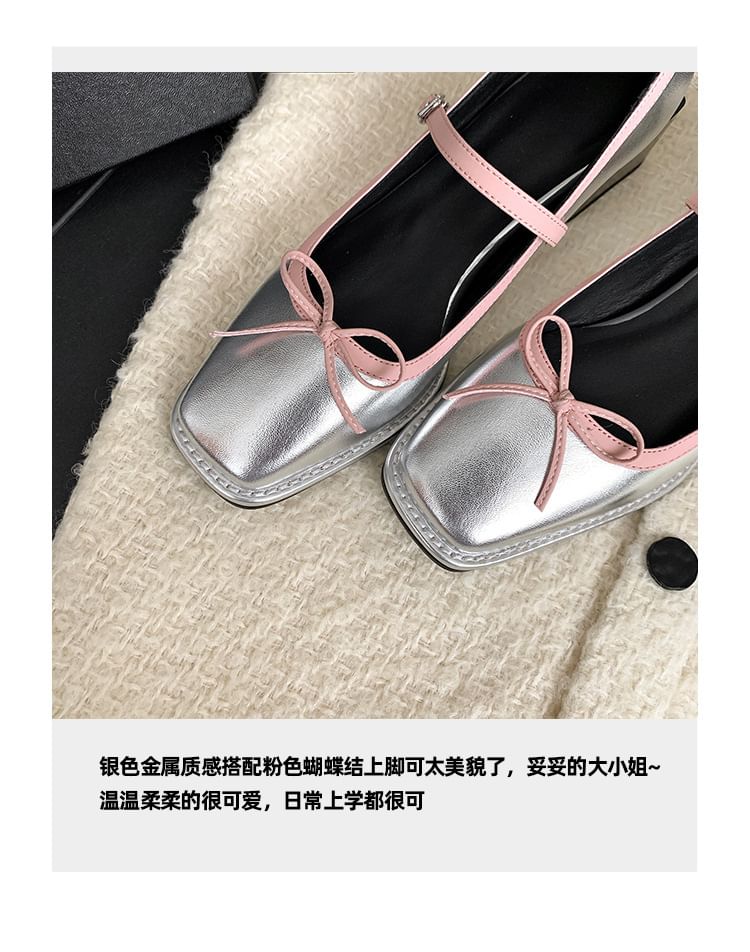 Bow Square Mary Toe Pumps Jane