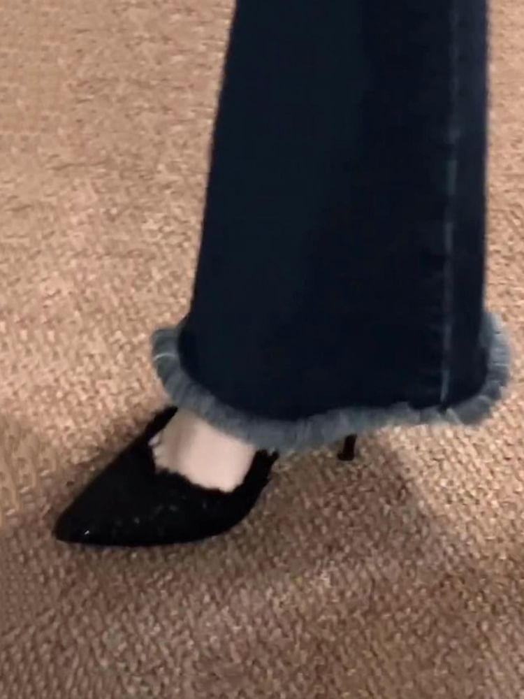 Toe Pumps Tweed Pointed