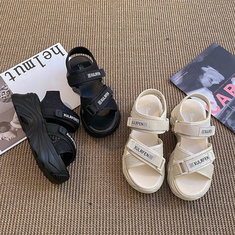 Lettering Strap Adhesive Sandals