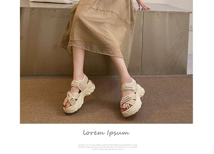 Lettering Strap Adhesive Sandals