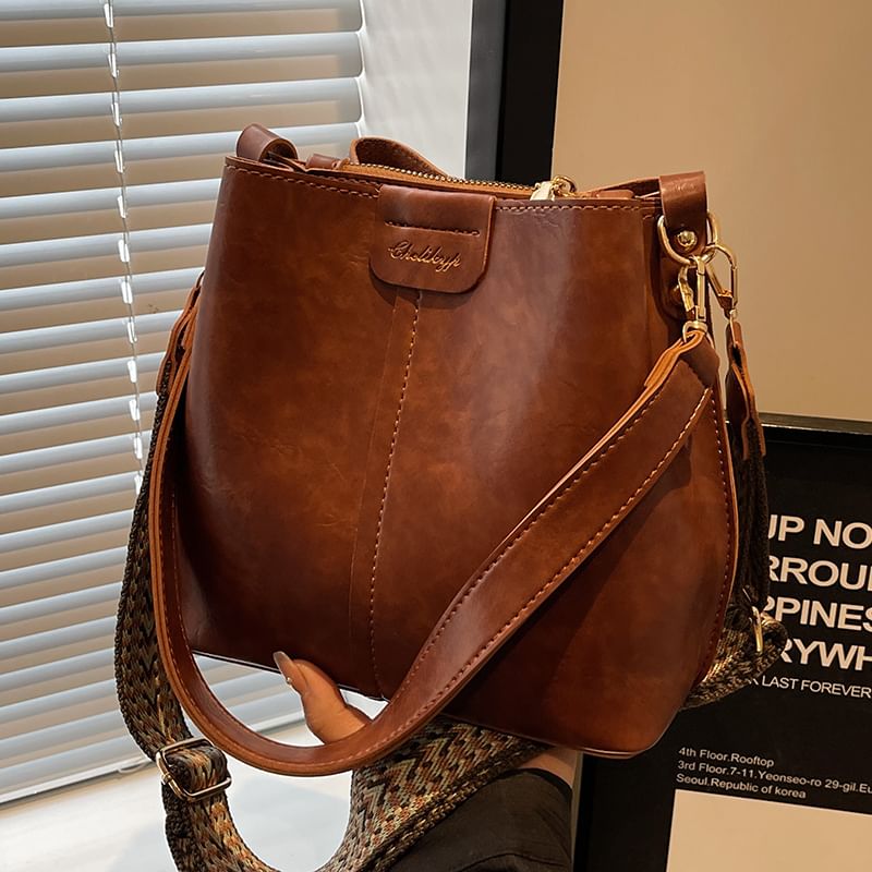 Faux Bag Leather Bucket