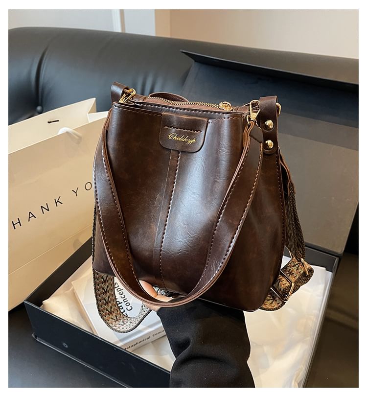 Faux Bag Leather Bucket