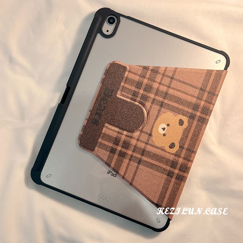 iPad Bear Case Plaid