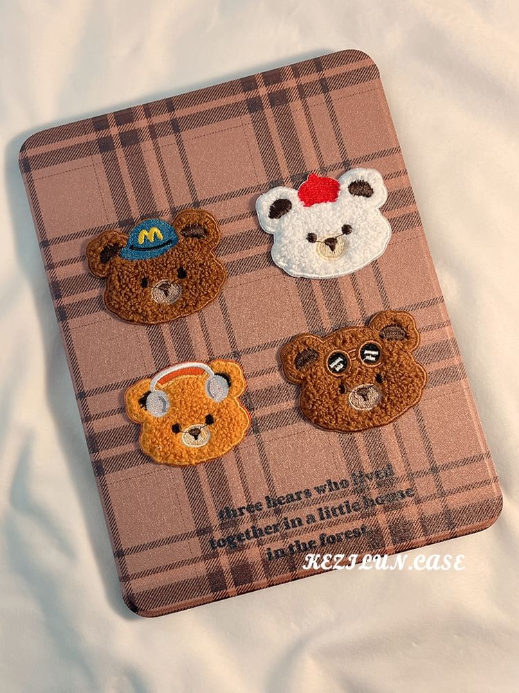 iPad Bear Case Plaid