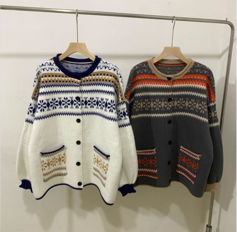 Cardigan Button-Up Crewneck Pattern