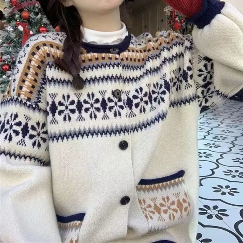 Cardigan Button-Up Crewneck Pattern