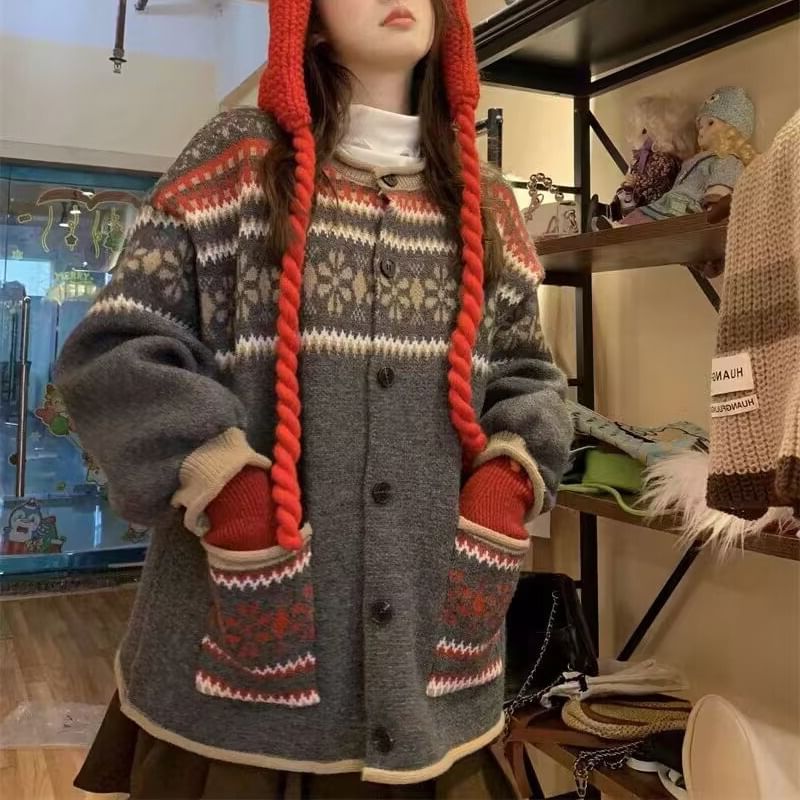 Cardigan Button-Up Crewneck Pattern