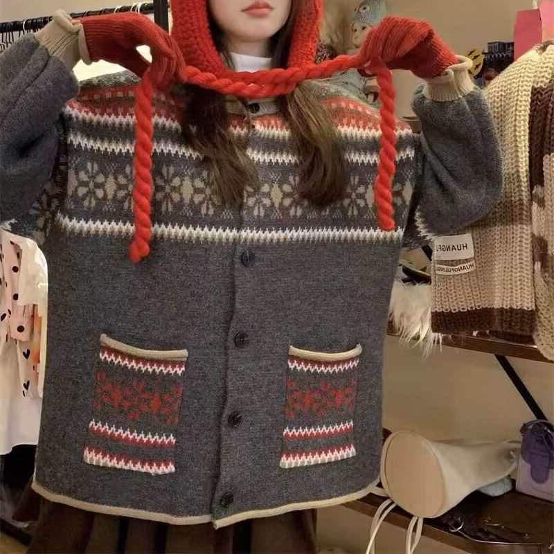 Cardigan Button-Up Crewneck Pattern