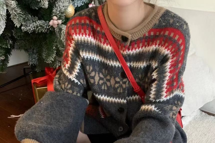 Cardigan Button-Up Crewneck Pattern