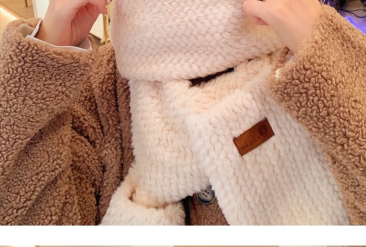 Mittens with Scarf Hooded Chenille