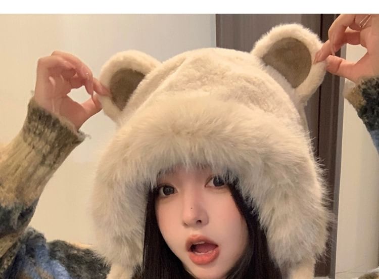 Bear Chenille Trapper Hat Ear