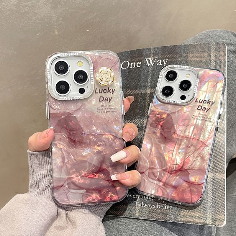Phone Marble Floral Print Case