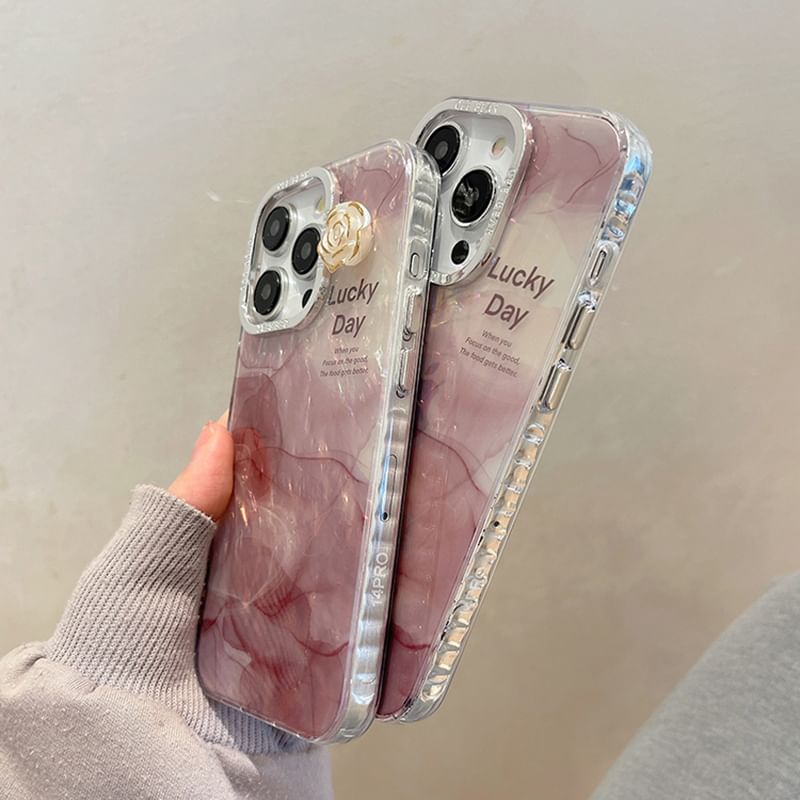 Phone Marble Floral Print Case