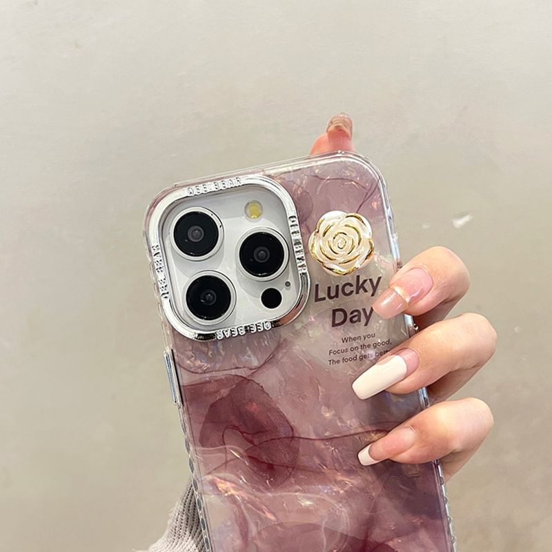 Phone Marble Floral Print Case