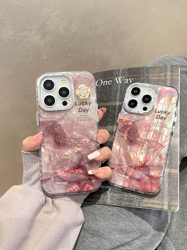Phone Marble Floral Print Case