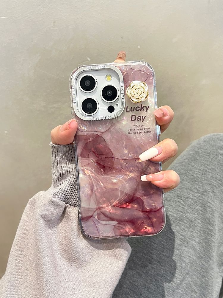Phone Marble Floral Print Case