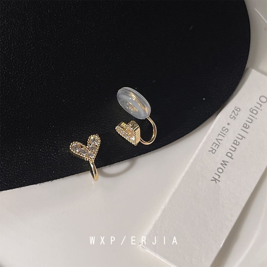Alloy Rhinestone Heart Cuff Ear