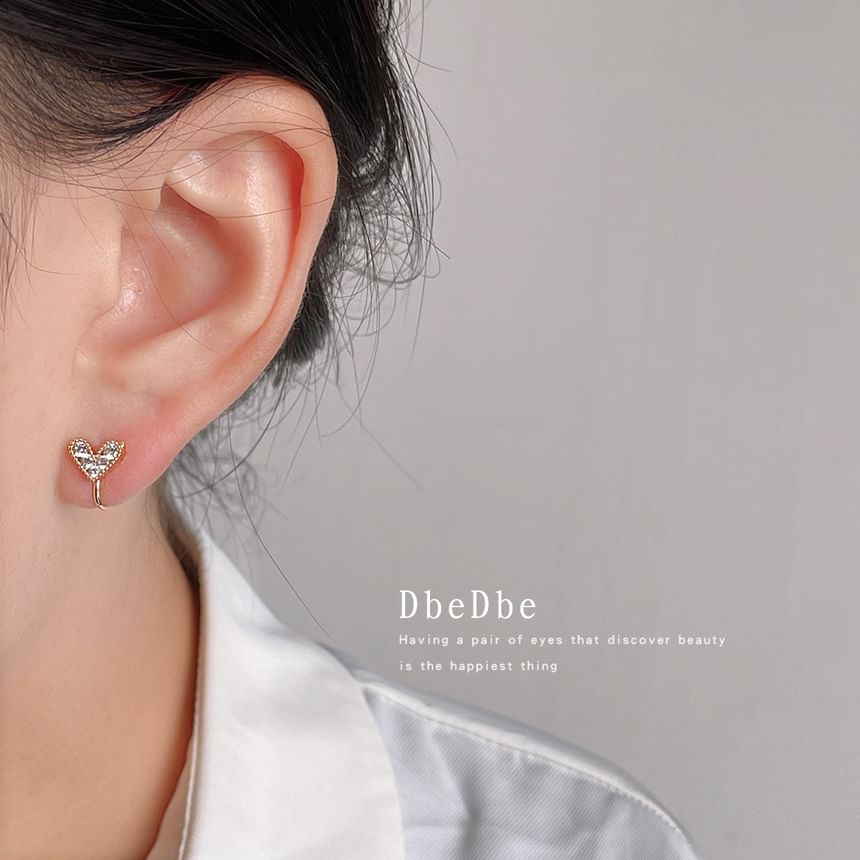 Alloy Rhinestone Heart Cuff Ear