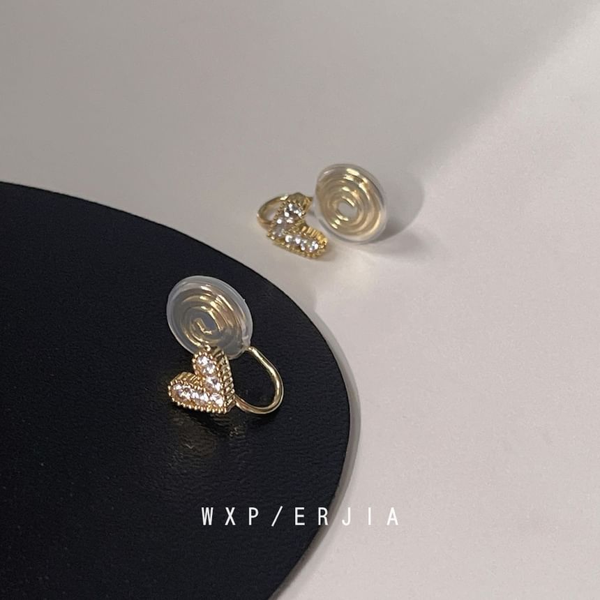 Alloy Rhinestone Heart Cuff Ear