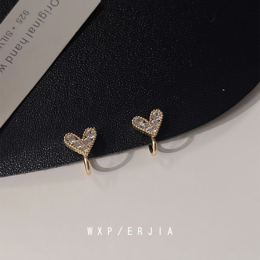 Alloy Rhinestone Heart Cuff Ear