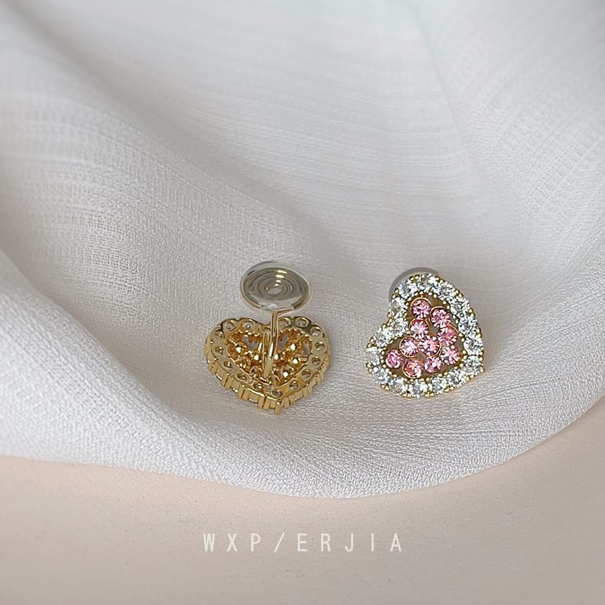 Heart Rhinestone Ear Alloy Cuff